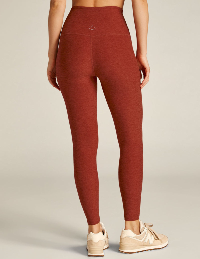 BEYOND YOGA SPACEDYE CAUGHT IN THE MIDI HIGH WAISTED LEGGINGS - RED SAND HEATHER SD3243