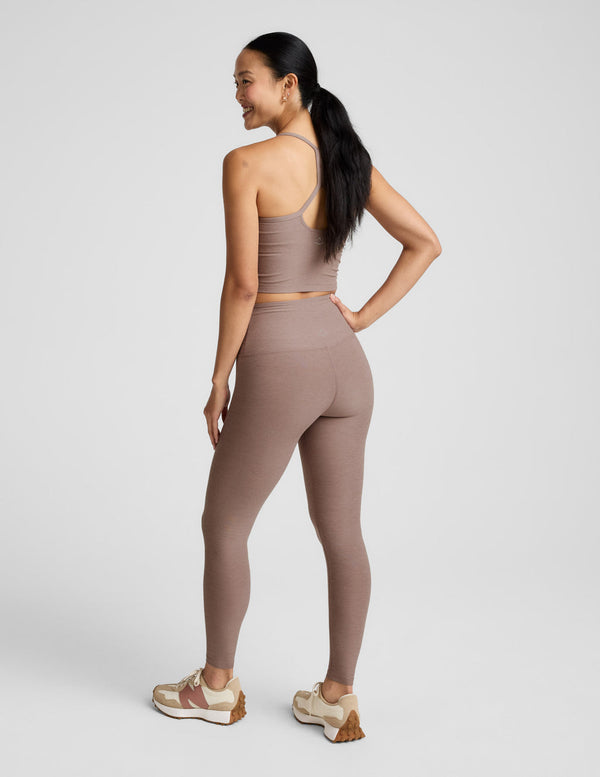 BEYOND YOGA SPACEDYE CAUGHT IN THE MIDI HIGH WAISTED LEGGING - ROSEY TAUPE HEATHER SD3243