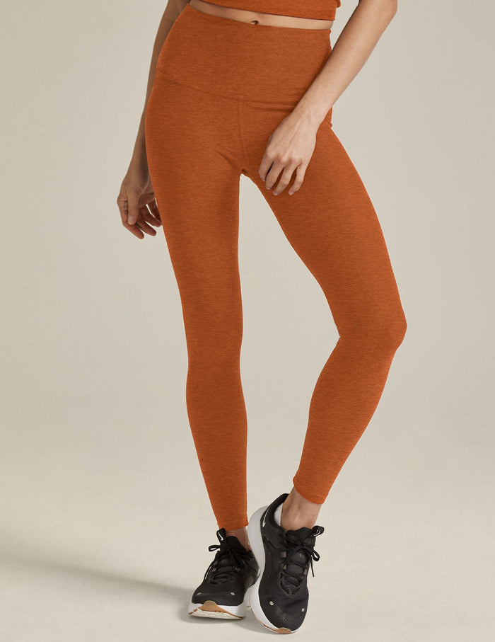 BEYOND YOGA CAUGHT IN THE MIDI HIGH WAISTED LEGGING - WARM CLAY HEATHER SD3243