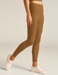 BEYOND YOGA AT YOUR LEISURE HIGH WAIST MIDI LEGGING - CARMEL TOFFEE HEATHER SD3463