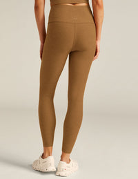 BEYOND YOGA AT YOUR LEISURE HIGH WAIST MIDI LEGGING - CARMEL TOFFEE HEATHER SD3463