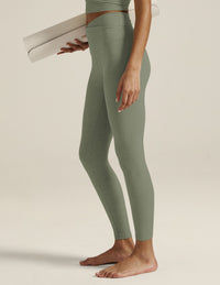 BEYOND YOGA AT YOUR LEISURE HIGH WAIST MIDI LEGGING - GREY SAGE HEATHER SD3463