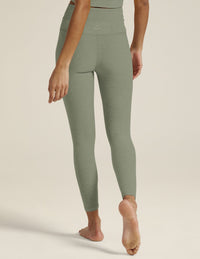 BEYOND YOGA AT YOUR LEISURE HIGH WAIST MIDI LEGGING - GREY SAGE HEATHER SD3463