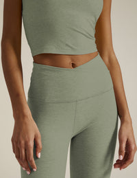 BEYOND YOGA AT YOUR LEISURE HIGH WAIST MIDI LEGGING - GREY SAGE HEATHER SD3463