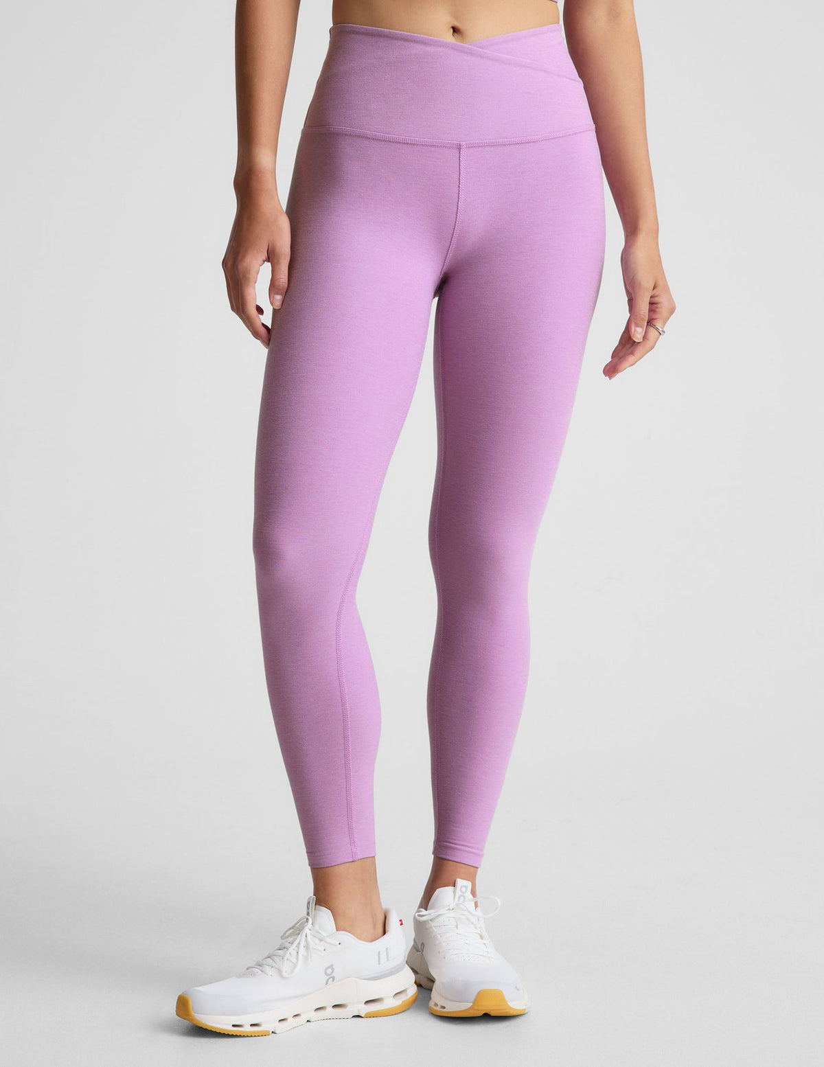 BEYOND YOGA AT YOUR LEISURE HIGH WAIST MIDI LEGGING - LILAC PETAL HEATHER SD3463