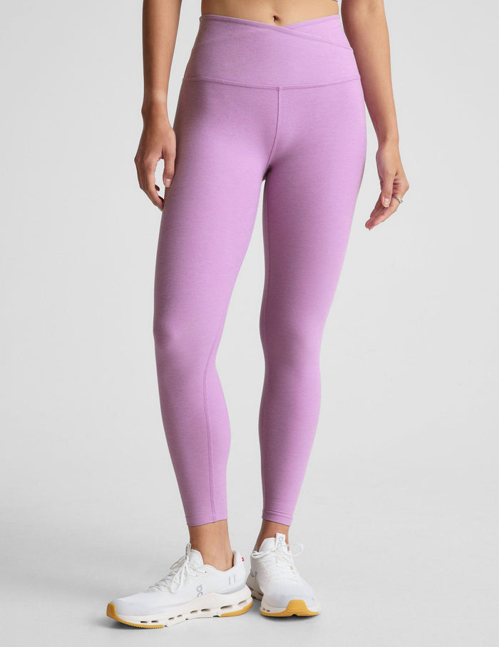 BEYOND YOGA AT YOUR LEISURE HIGH WAIST MIDI LEGGING - LILAC PETAL HEATHER SD3463