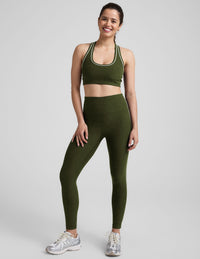 BEYOND YOGA SPACEDYE GO POCKET MIDI LEGGINGS - ARMY GREEN HEATHER SD3563