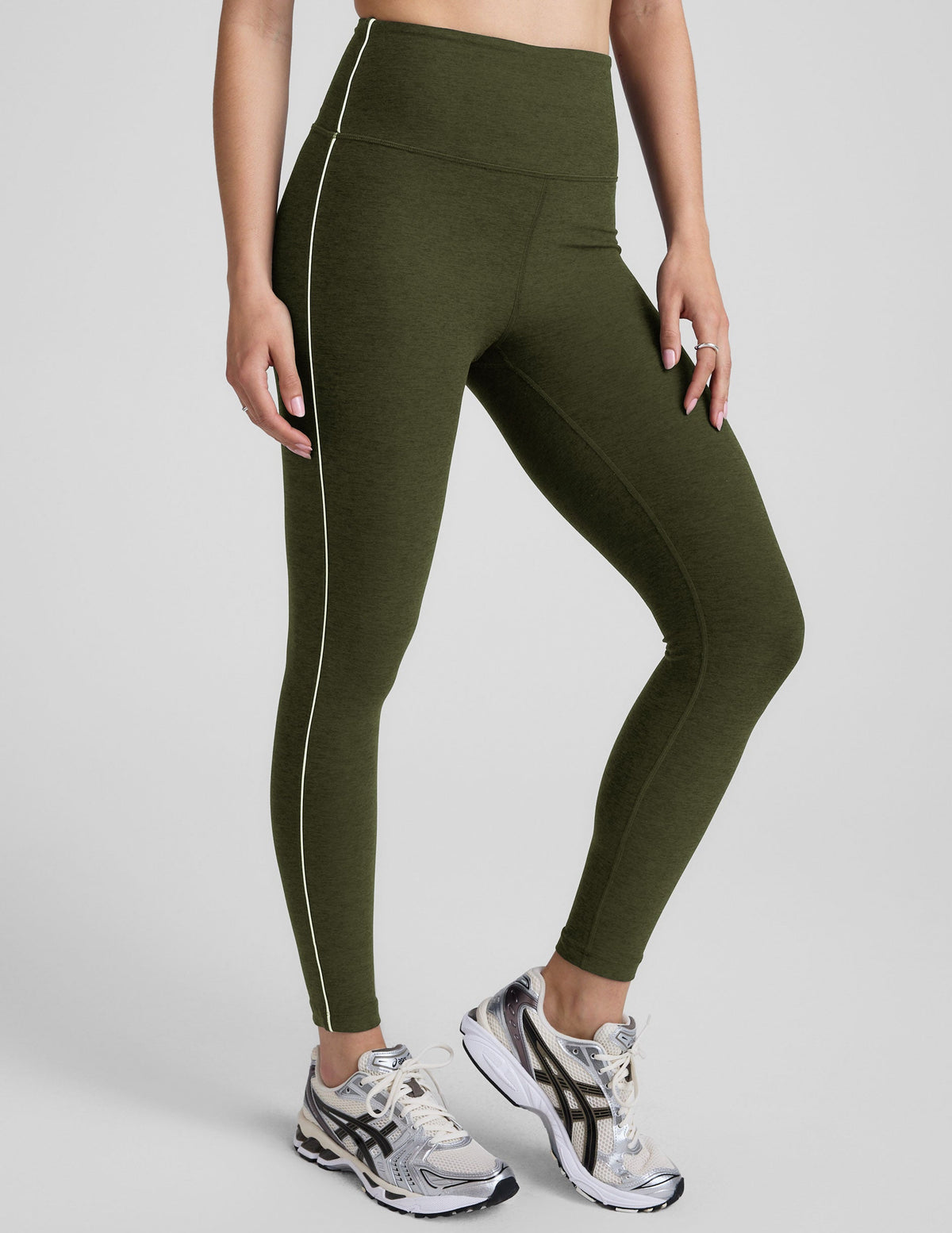 BEYOND YOGA SPACEDYE GO POCKET MIDI LEGGINGS - ARMY GREEN HEATHER SD3563