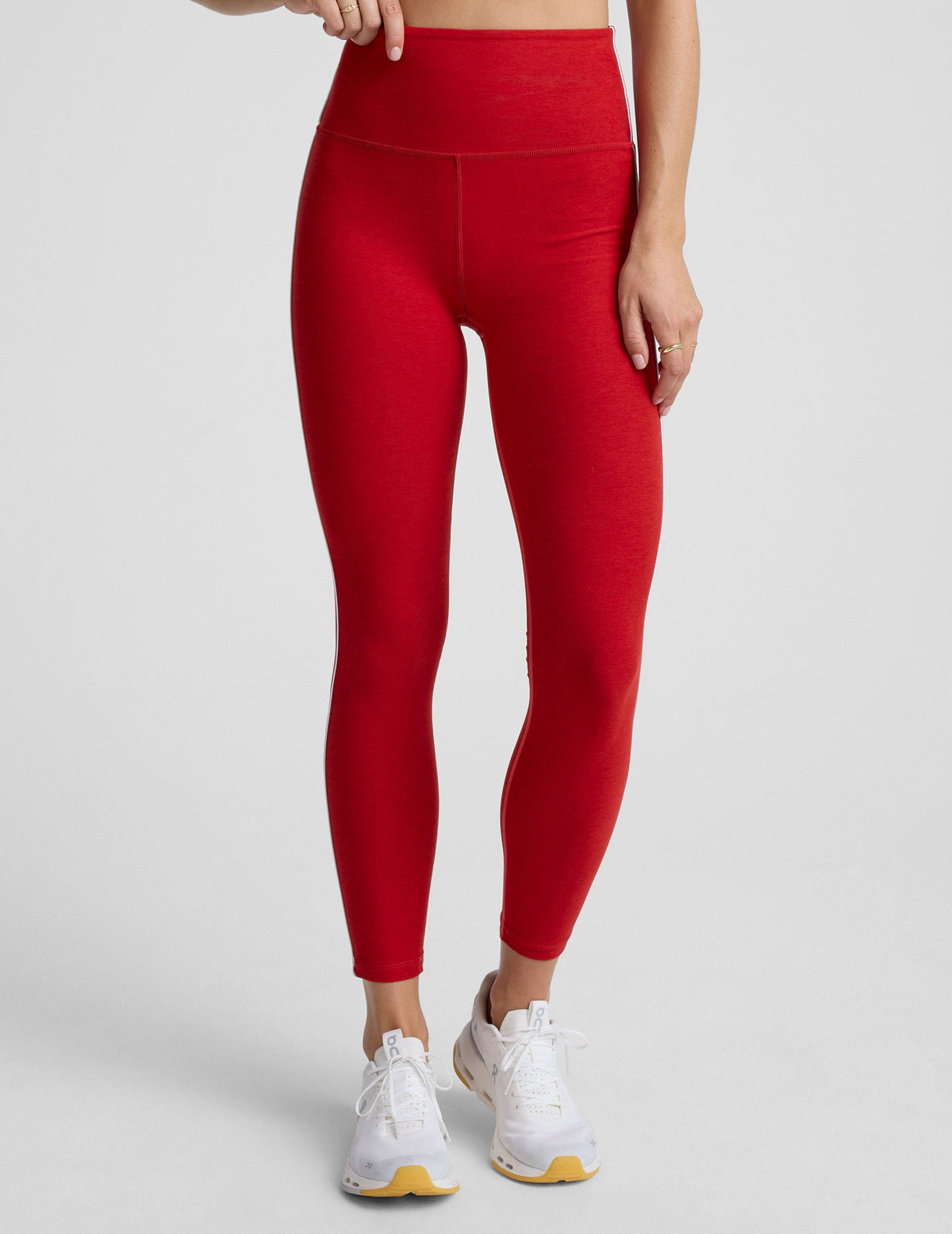 BEYOND YOGA SPACEDYE READY MIDI LEGGINGS - HOLLY RED HEATHER SD3563