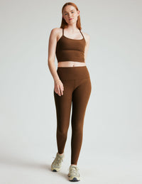 BEYOND YOGA SLIM RACERBACK CROPPED TANK -  BOLD MOCHA HEATHER SD4382