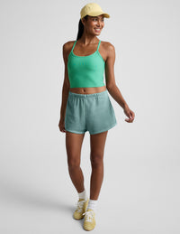 BEYOND YOGA SPACEDYE SLIM RACERBACK CROPPED TANK - EMERALD GREEN HEATHER SD4382