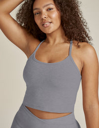 BEYOND YOGA SLIM RACERBACK CROPPED TANK -  CLOUD GRAY HEATHER SD4382