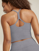 BEYOND YOGA SLIM RACERBACK CROPPED TANK -  CLOUD GRAY HEATHER SD4382