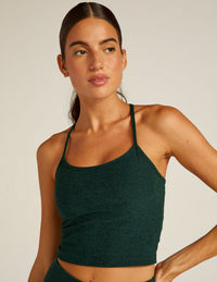 BEYOND YOGA SLIM RACERBACK CROPPED TANK - MIDNIGHT GREEN HEATHER SD4382