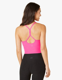 BEYOND YOGA SPACEDYE SLIM RACERBACK CROPPED TANK -  PINK PUNCH HEATHER SD4382