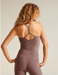 BEYOND YOGA SPACEDYE SLIM RACERBACK CROPPED TANK -  ROSE BRUSH HEATHER SD4382