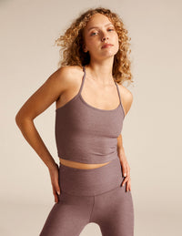 BEYOND YOGA SPACEDYE SLIM RACERBACK CROPPED TANK -  ROSE BRUSH HEATHER SD4382