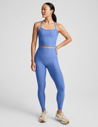 BEYOND YOGA SPACEDYE SLIM RACERBACK CROPPED TANK - WILD FLOWER BLUE HEATHER SD4382