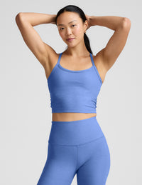 BEYOND YOGA SPACEDYE SLIM RACERBACK CROPPED TANK - WILD FLOWER BLUE HEATHER SD4382