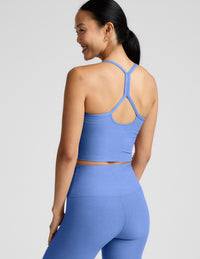 BEYOND YOGA SPACEDYE SLIM RACERBACK CROPPED TANK - WILD FLOWER BLUE HEATHER SD4382