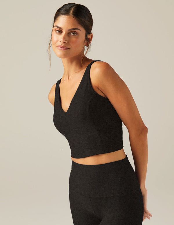 BEYOND YOGA SPACEDYE ALWAYS ON CROPPED TANK - DARKEST NIGHT SD4628