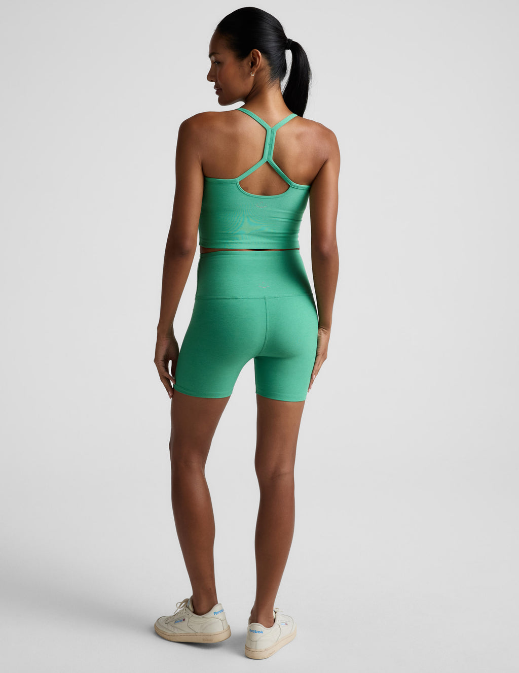 BEYOND YOGA SPACEDYE KEEP PACE 5" SHORT - BRIGHT EMERALD HEATHER 007LG