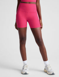 BEYOND YOGA SPACEDYE KEEP PACE BIKER SHORT - VIVID PINK HEATHER 5111