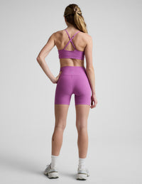 BEYOND YOGA SPACEDYE AT YOUR LEISURE 5" BIKER SHORT - FUN FUSCHIA HEATHER SD5234