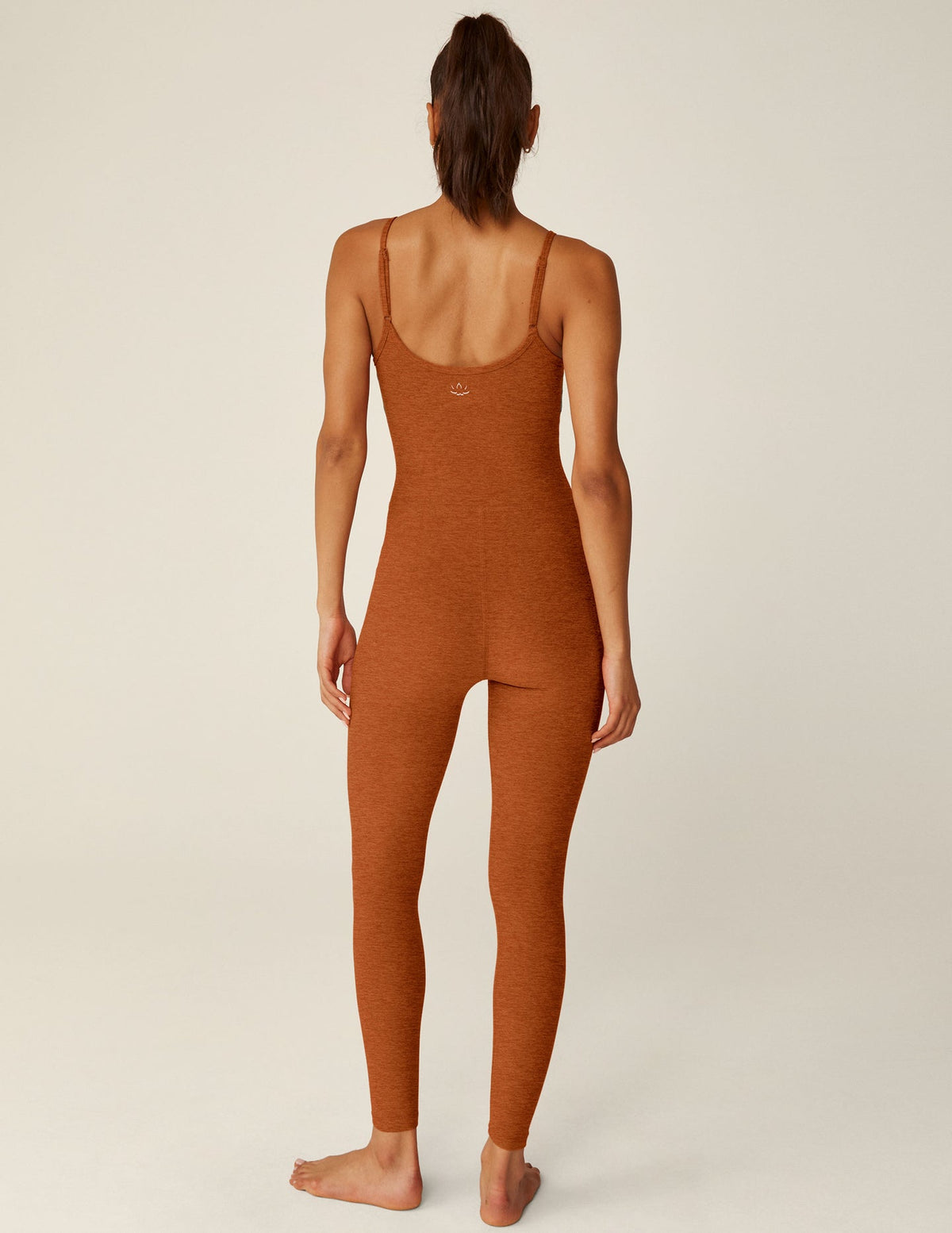 BEYOND YOGA UPLEVEL MIDI JUMPSUIT - WARM CLAY HEATHER SD6162