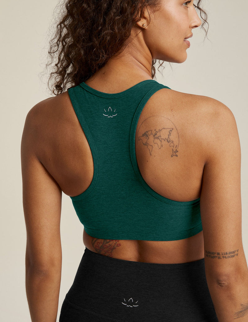 Beyond Yoga Spacedye Crossover Bra in Lunar Teal Heather, Teal. Size XS  (also in ).