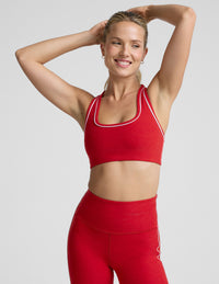 BEYOND YOGA SPACEDYE READY BRA - HOLLY RED  HEATHER SD8337