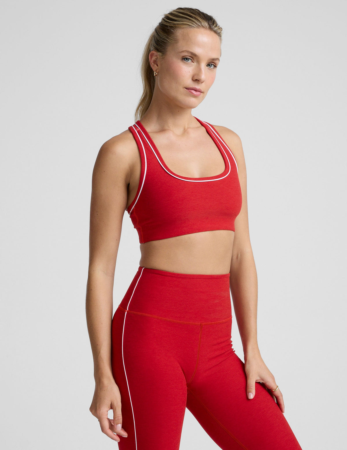 BEYOND YOGA SPACEDYE READY BRA - HOLLY RED  HEATHER SD8337