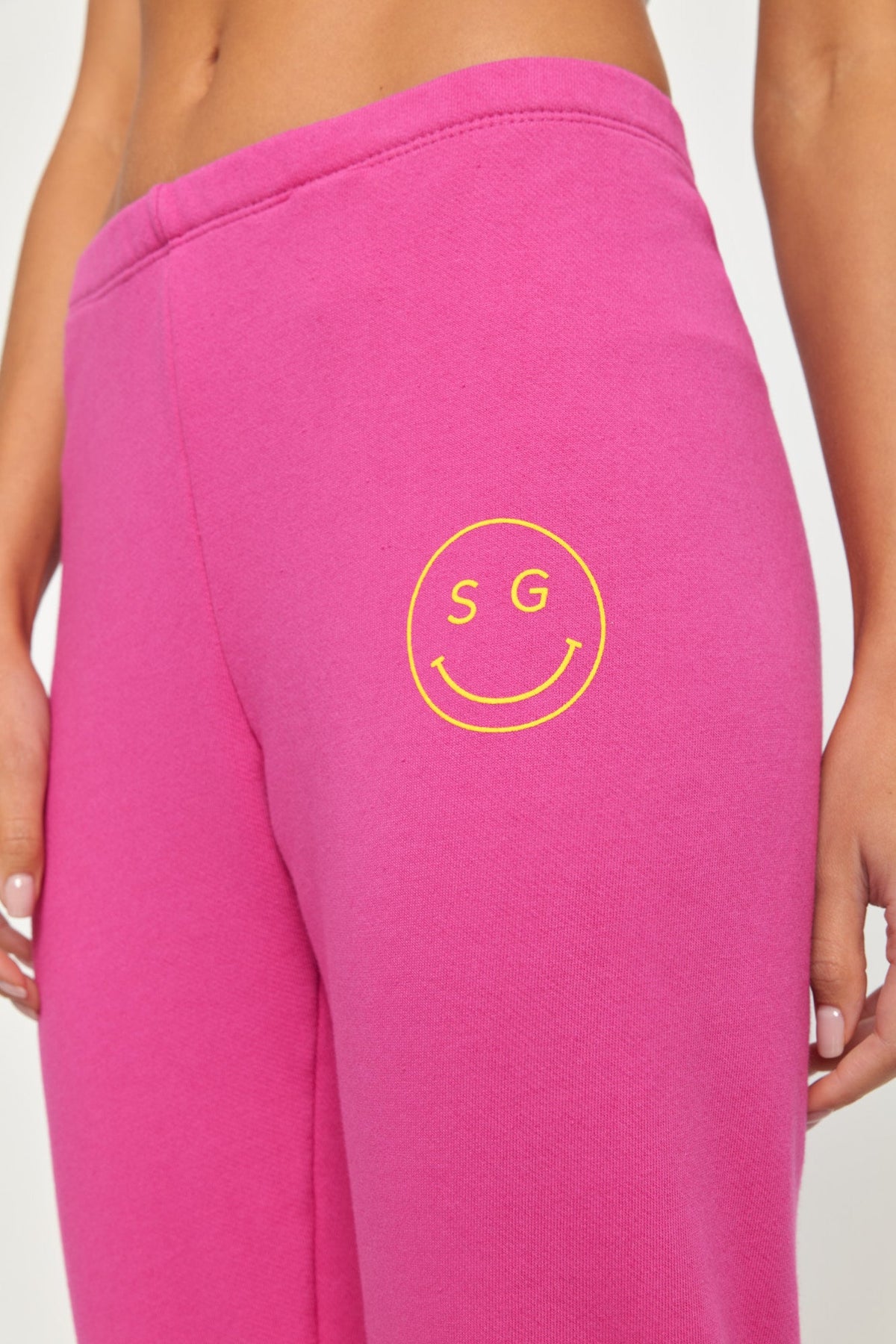 SPIRITUAL GANGSTER SMILEY LUNA SWEATPANT - MAGENTA