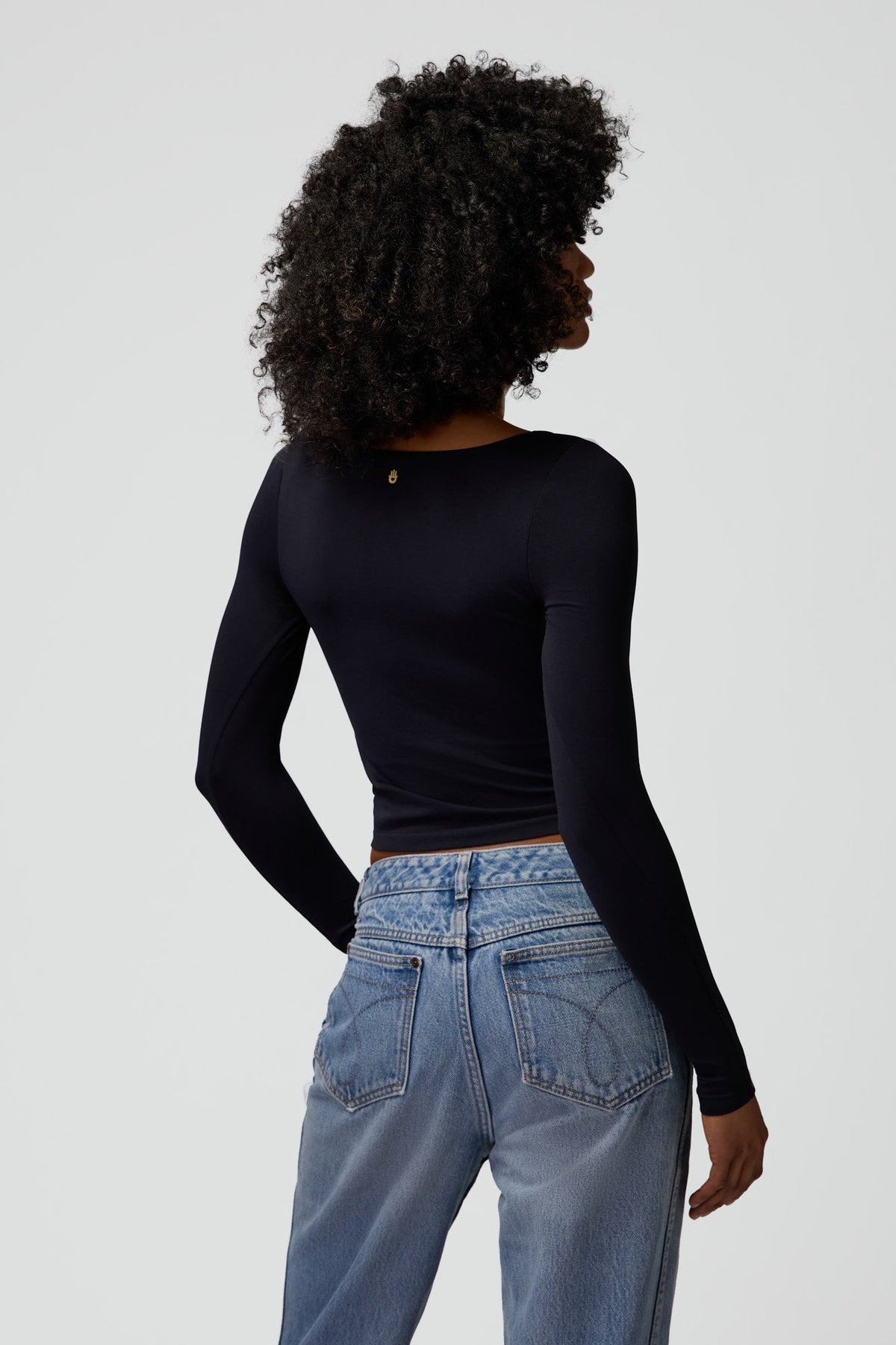 SPIRITUAL GANGSTER SHAYLA SEAMLESS LONG SLEEVE - BLK