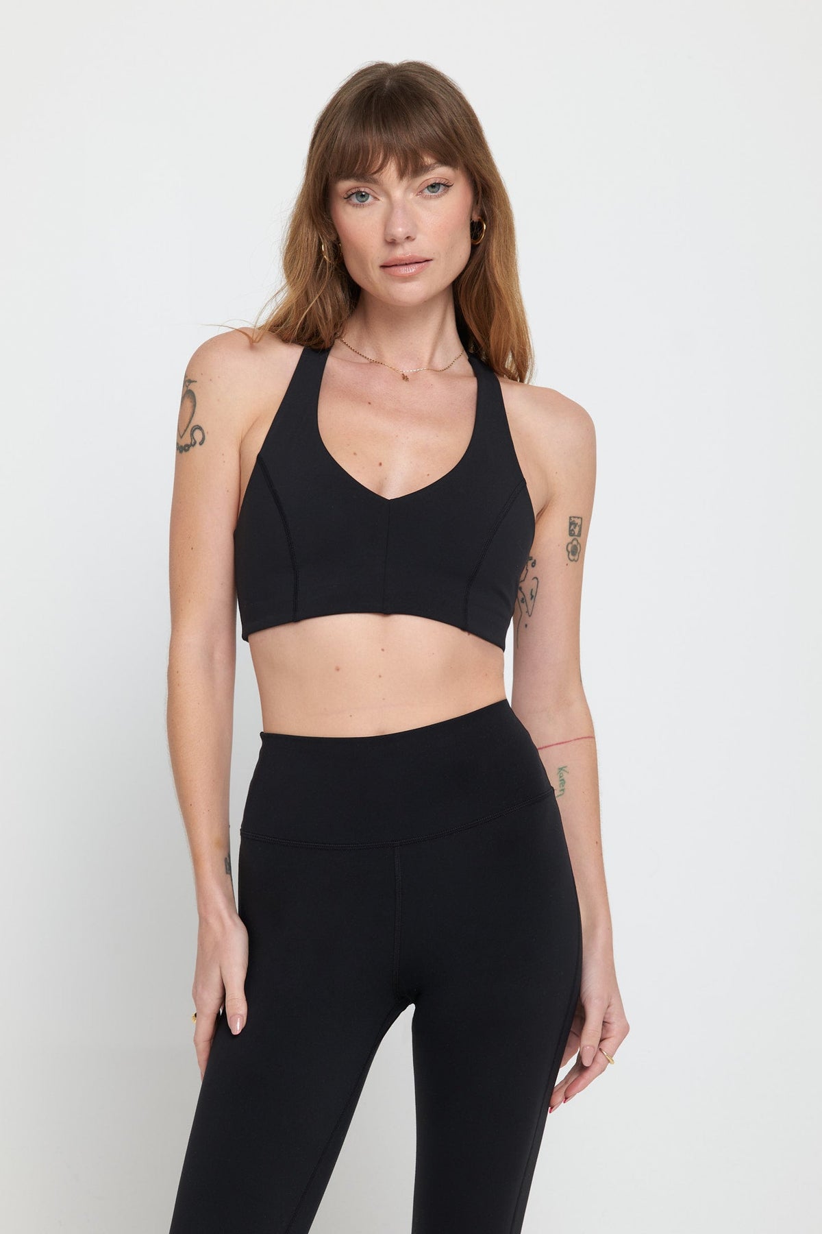 SPIRITUAL GANGSTER SOL V-NECK BRA - BLACK