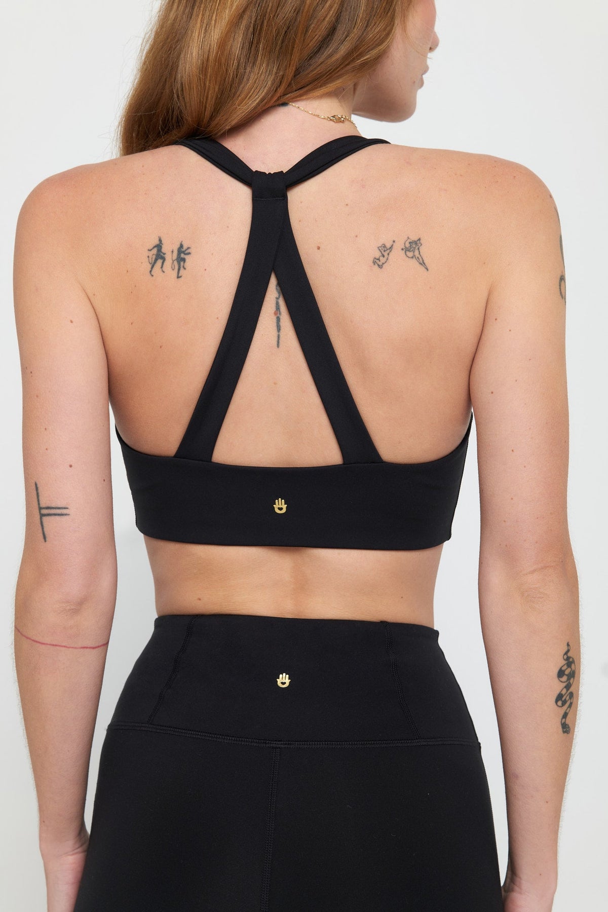 SPIRITUAL GANGSTER SOL V-NECK BRA - BLACK