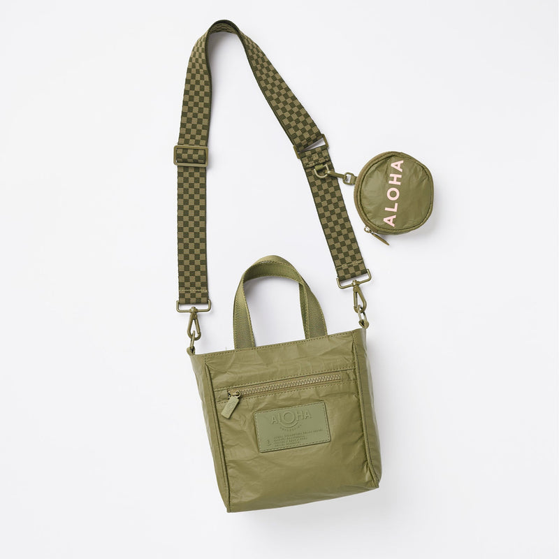 ALOHA COLLECTION ALOHA PETITE CHECK STRAP - OLIVE