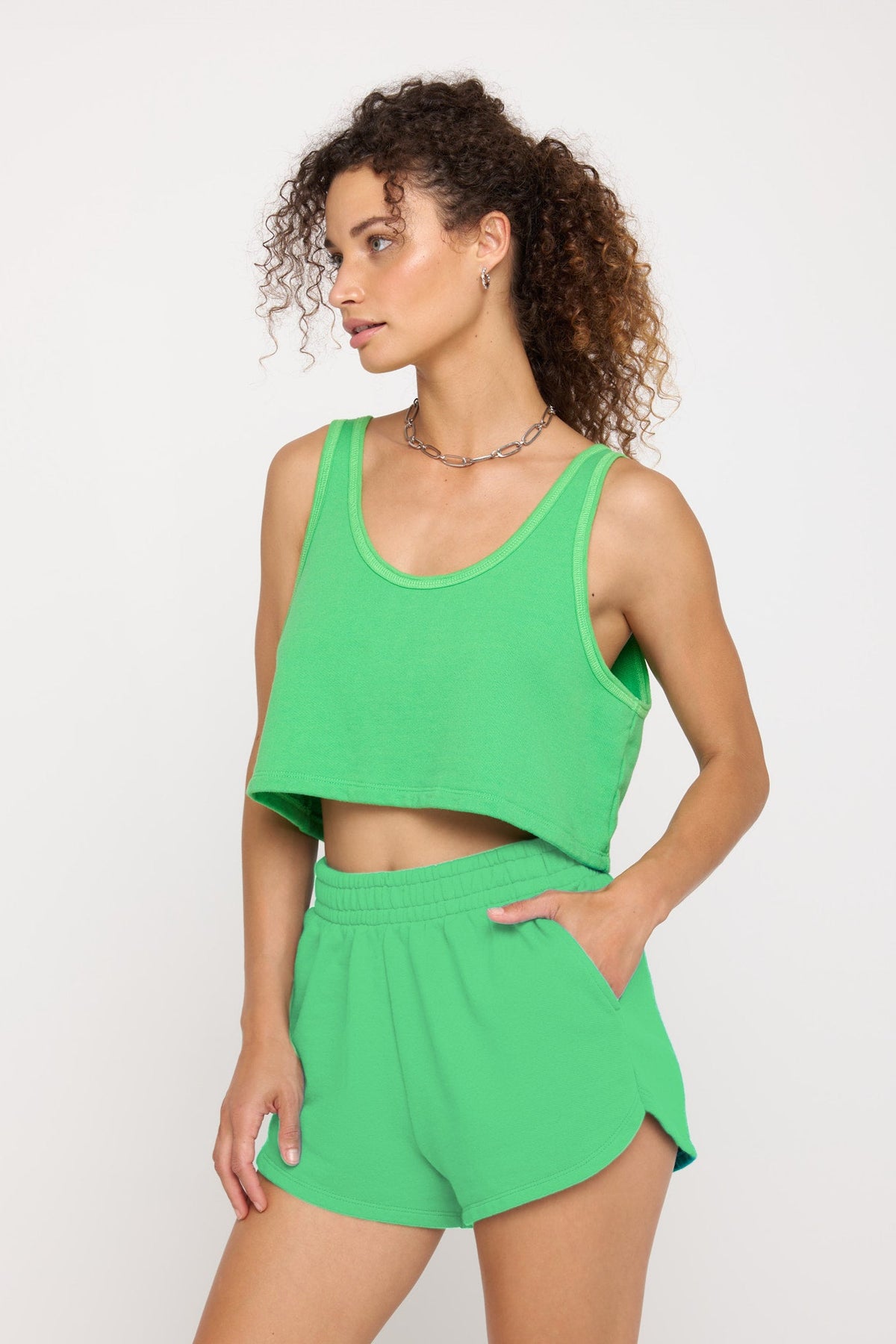 SPIRITUAL GANGSTER BREE BOXY TANK - PALM GREEN