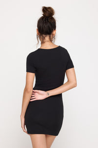 SPIRTUAL GANGSTER CELINE SCOOP NECK DRESS - BLACK