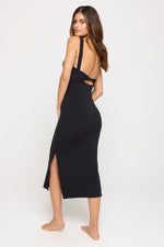 SPIRTUAL GANGSTER VALERIE TWIST BACK MIDI DRESS - BLACK