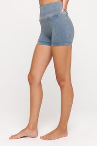 SPIRITUAL GANGSTER LOVE SCULPT WASHED SHORTIE - ORION BLUE