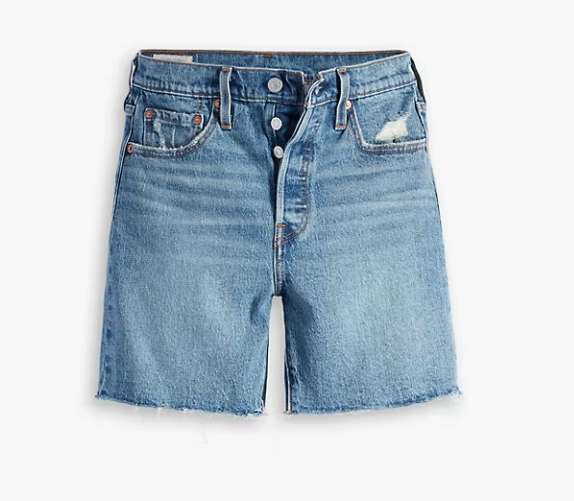Levi's Women's 501 Mid-Thigh Shorts - 100% Cotton Denim - High Rise - 6" Inseam