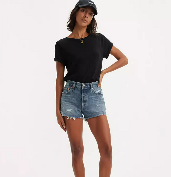 LEVIS 501 ORIGINAL HIGH RISE SHORTS - THE FUTURE IS NOW 0389