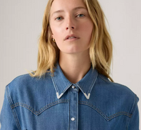 LEVI'S TEODORA WESTERN SHIRT - GOING STEADY TIPPED MEDIUM WASH 0075