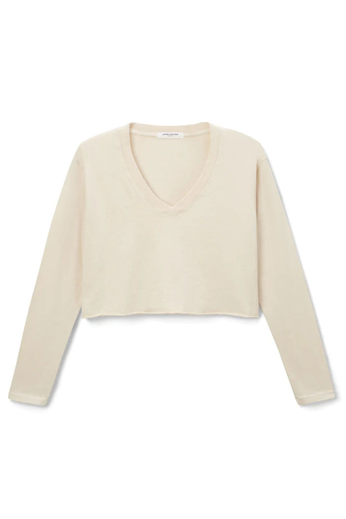 PERFECT WHITE TEE PENNY LONG SLEEVE V NECK - SUGAR T184