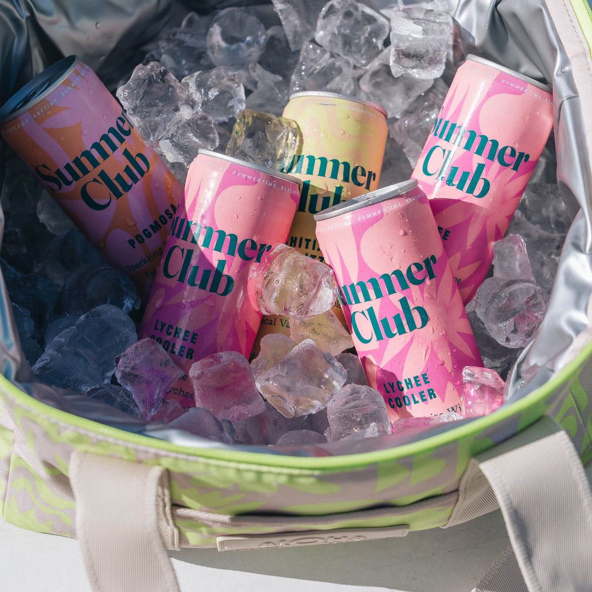 ALOHA COLLECTION PACKABLE COOLER / SUMMER CLUB / HIGHLIGHTER ON SANDSTONE