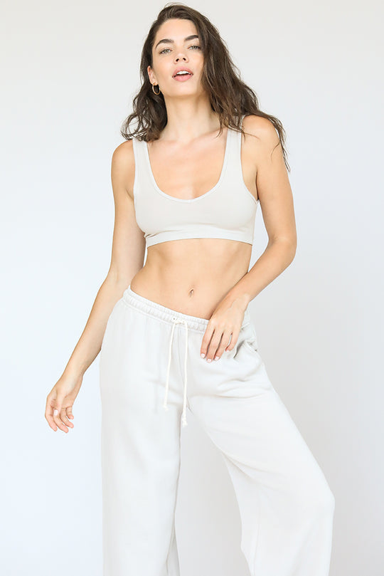 PERFECT WHITE TEE BRITTANY BRALETTE - SAND U03