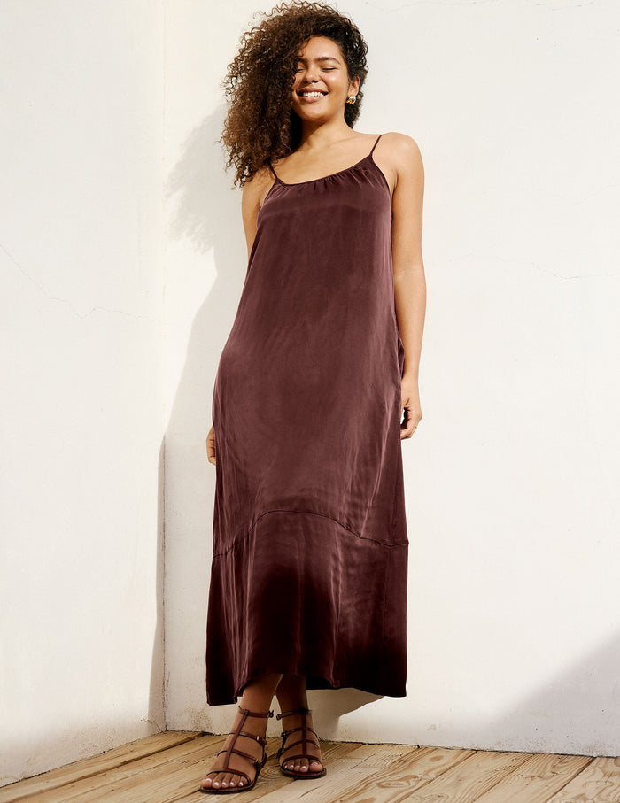 BEYOND YOGA SUNKISSED CUPRO MAXI DRESS - ICED MOCHA 0075U