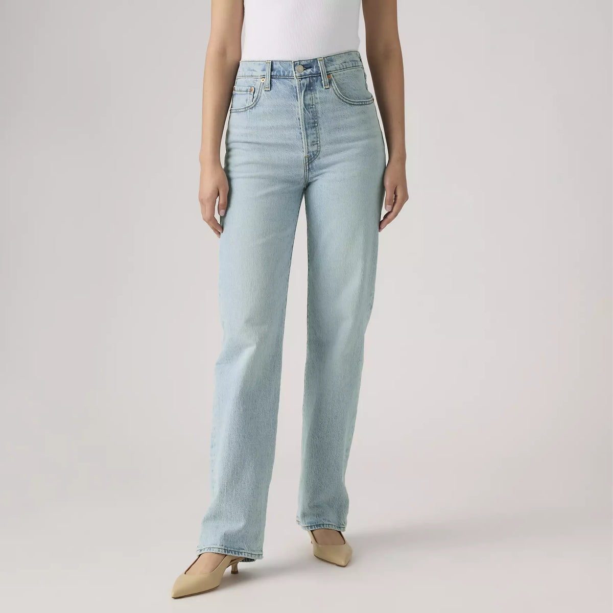 LEVI'S RIBCAGE FULL LENGTH JEANS - BLASTED STONE 0045