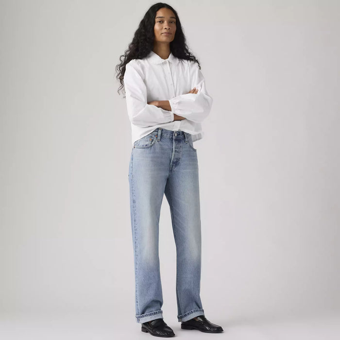 LEVIS 501 '90S SELVEDGE WOMENS JEANS - HALLOWED HOUR 0117